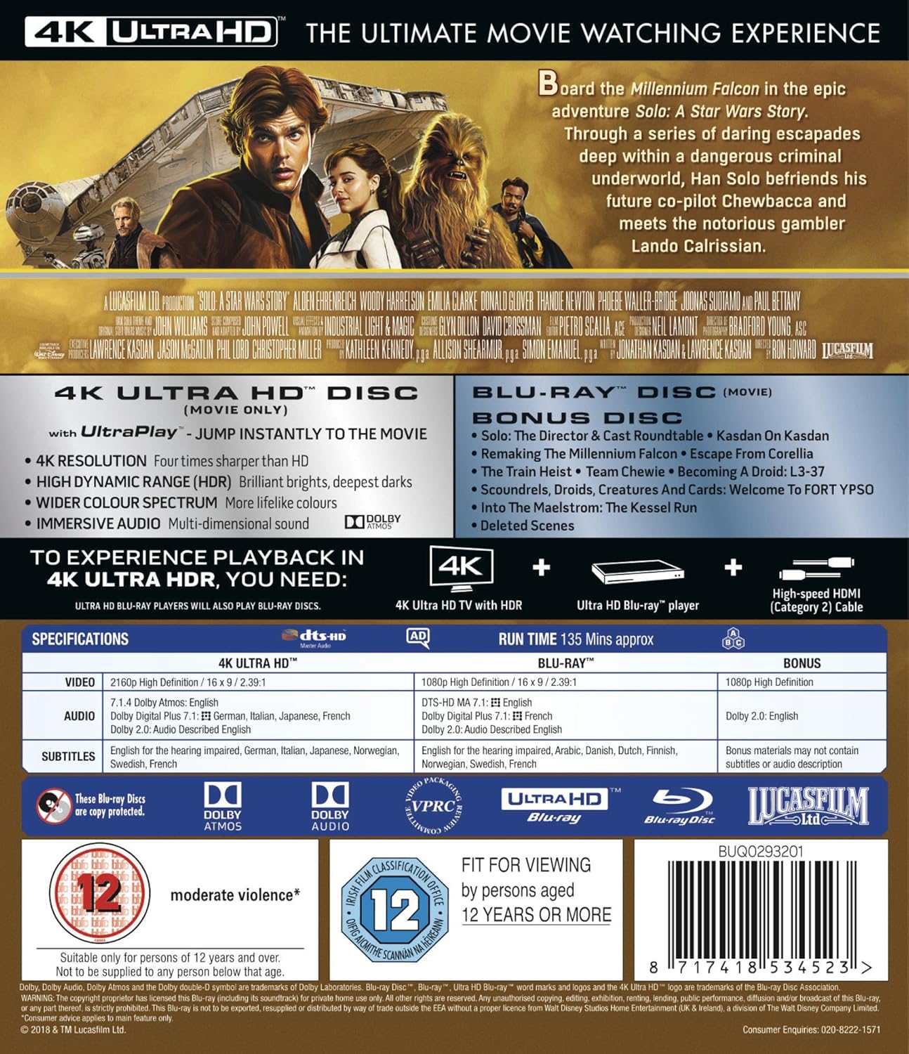 Solo - A Star Wars Story (4K Ultra HD + Blu-ray) - 2