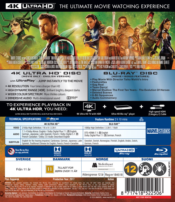 Thor 3: Ragnarok (ej svensk text) (4K Ultra HD + Blu-ray) - 2