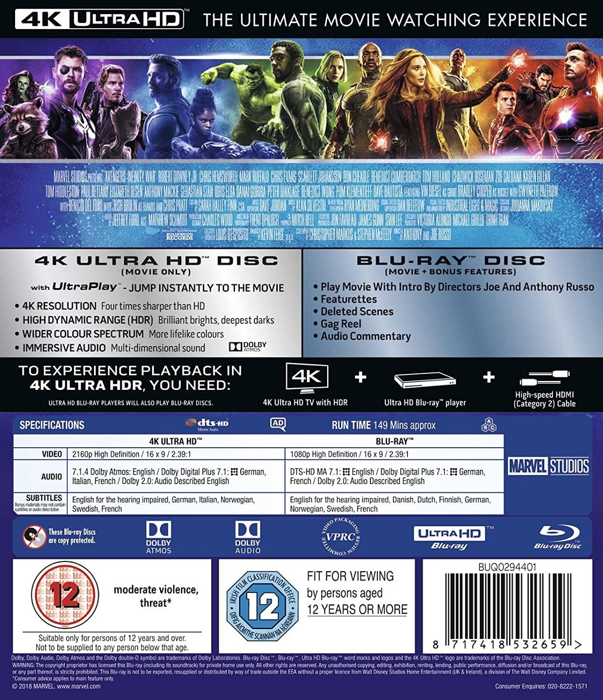Avengers - Infinity War (4K Ultra HD + Blu-ray) - 2