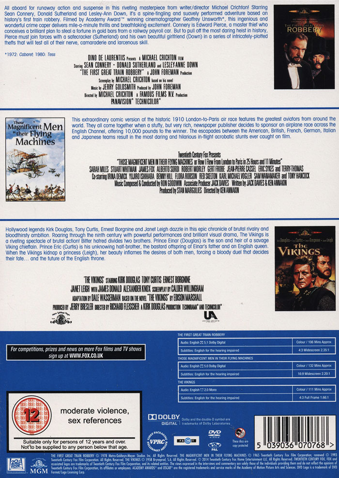 First Great Train Robbery / Those Magnificent Men In Their Flying Machines (ej svensk text) / The Vikings - 2