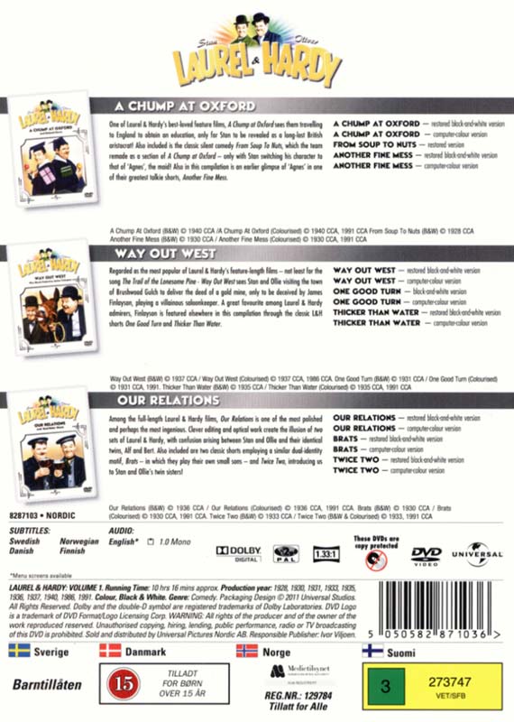 Laurel & Hardy - Triple Pack Volume 1 - 2