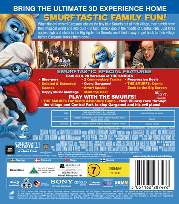 Smurfarna (2011) (Real 3D + Blu-ray) (Begagnad) - 2