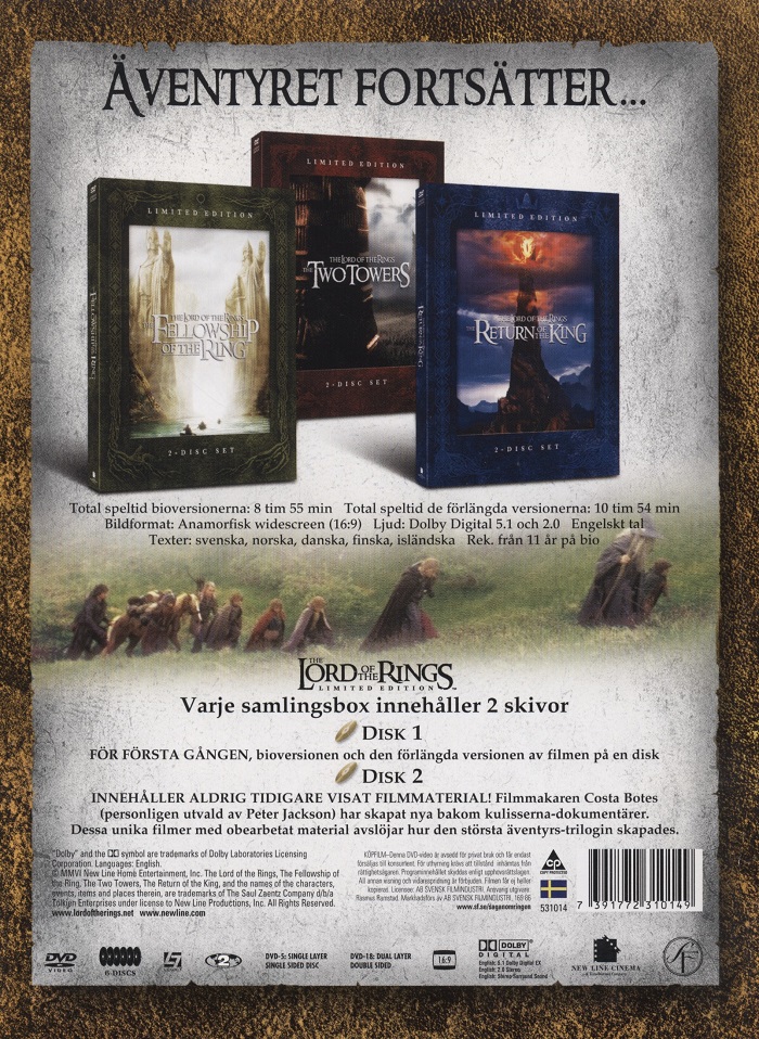 The Lord of the Rings Collection (Limited Edition) (OBS! Lite skav på pappfodral!) (Begagnad) - 2