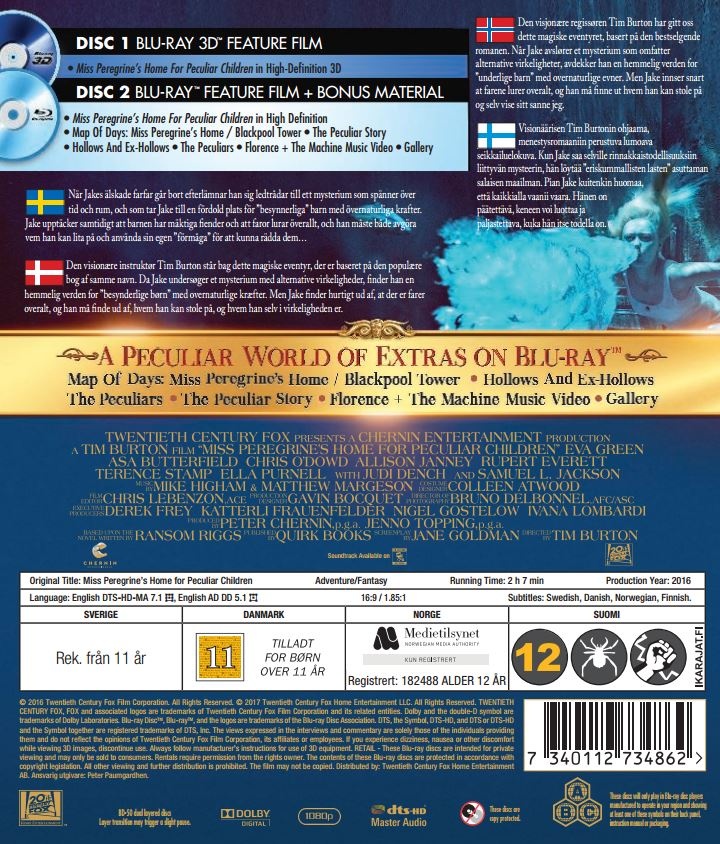 Miss Peregrines Hem För Besynnerliga Barn (Real 3D + Blu-ray) - 2