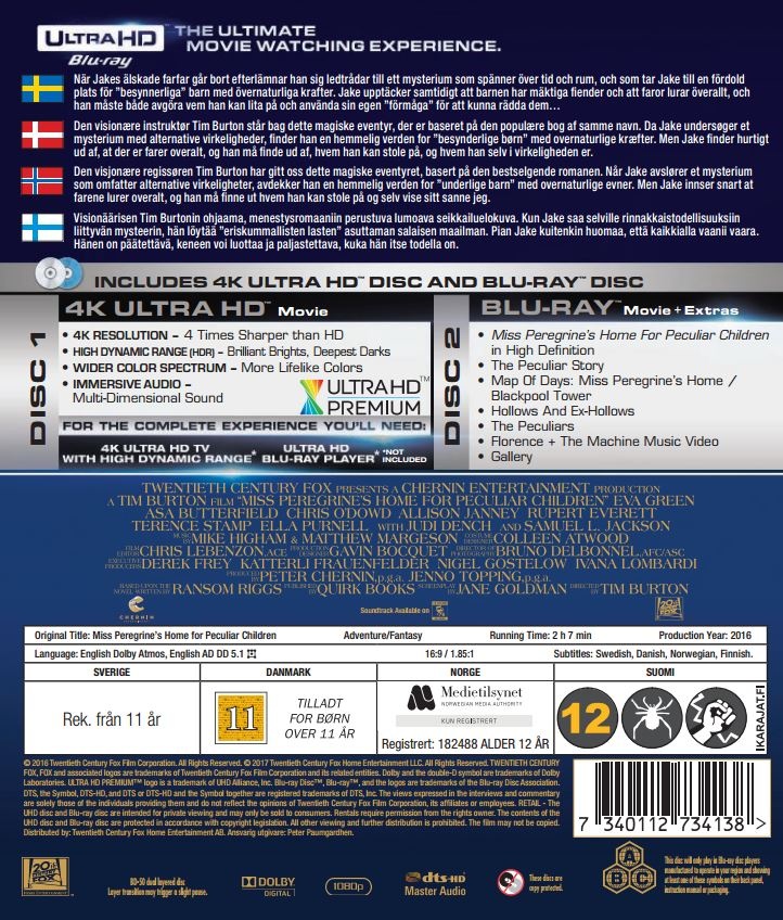 Miss Peregrines Hem För Besynnerliga Barn (4k Ultra HD + Blu-ray) - 2