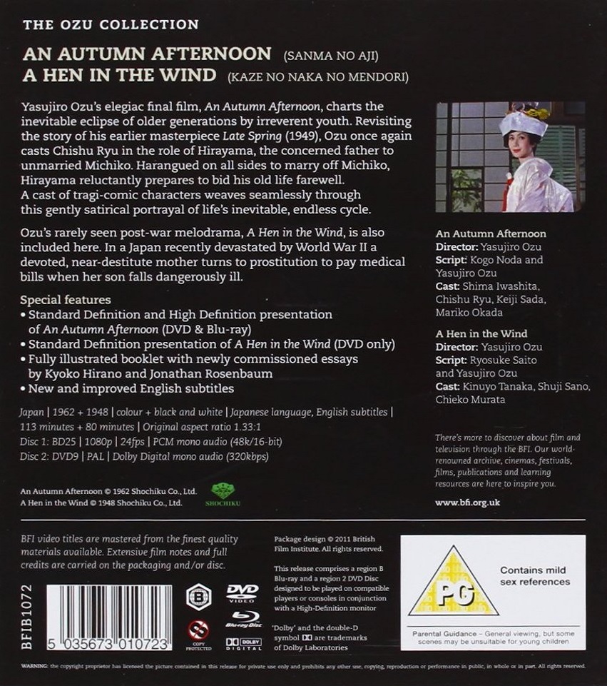 An Autumn Afternoon / A Hen In the Wind (ej svensk text) (Blu-ray + DVD) - 2