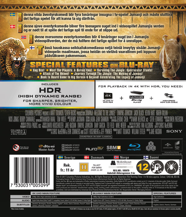 Jumanji - Welcome to the Jungle (4K Ultra HD Blu-ray + Blu-ray) - 2