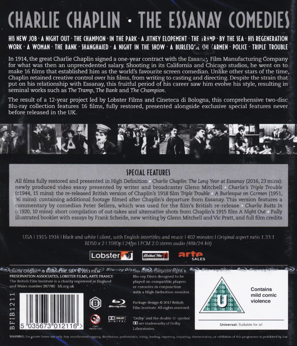 Charlie Chaplin: the Essanay Comedies (ej svensk text) (Blu-ray) - 2