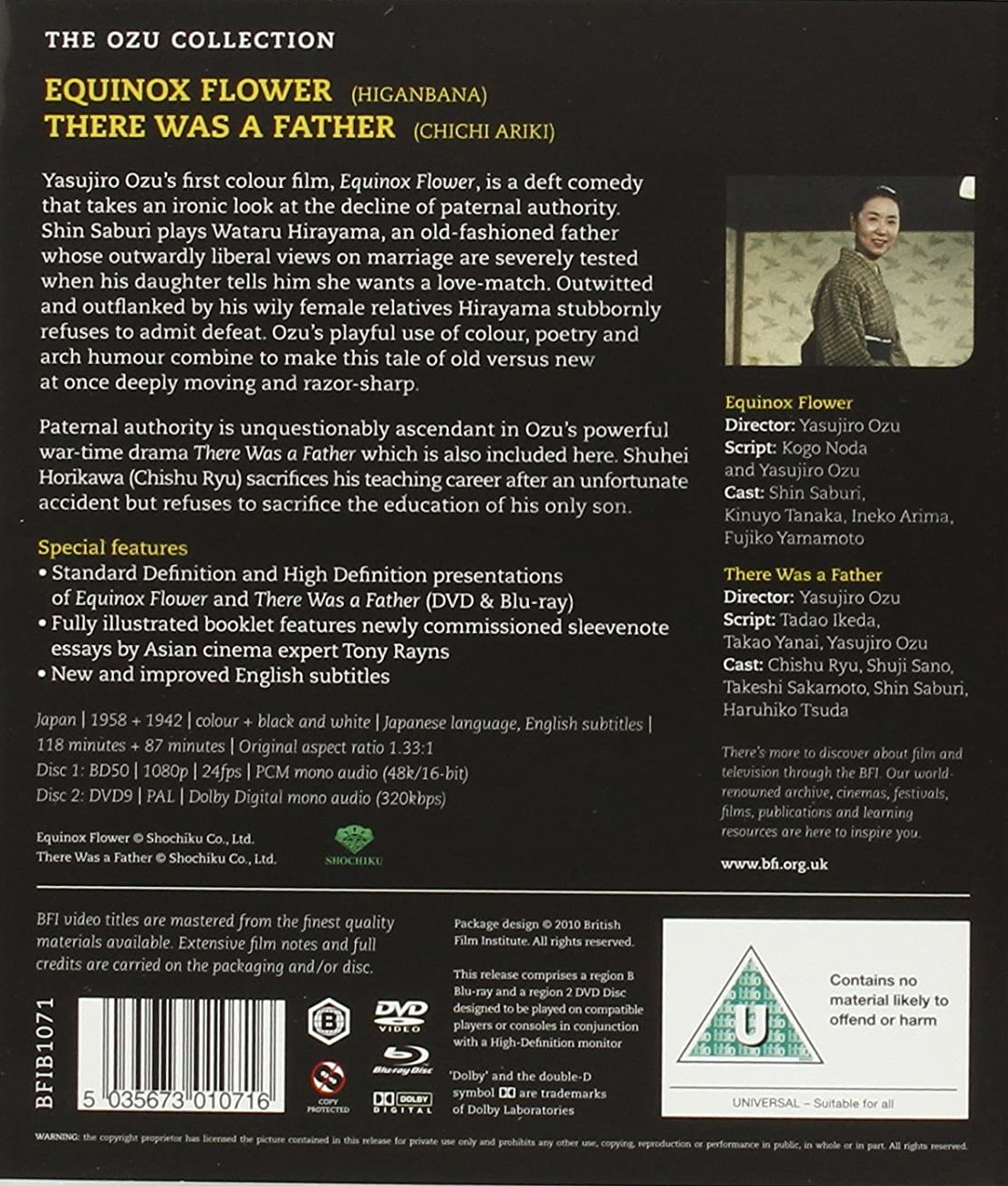 Equinox Flower / There Was A Father (ej svensk text) (Blu-ray + DVD) - 2