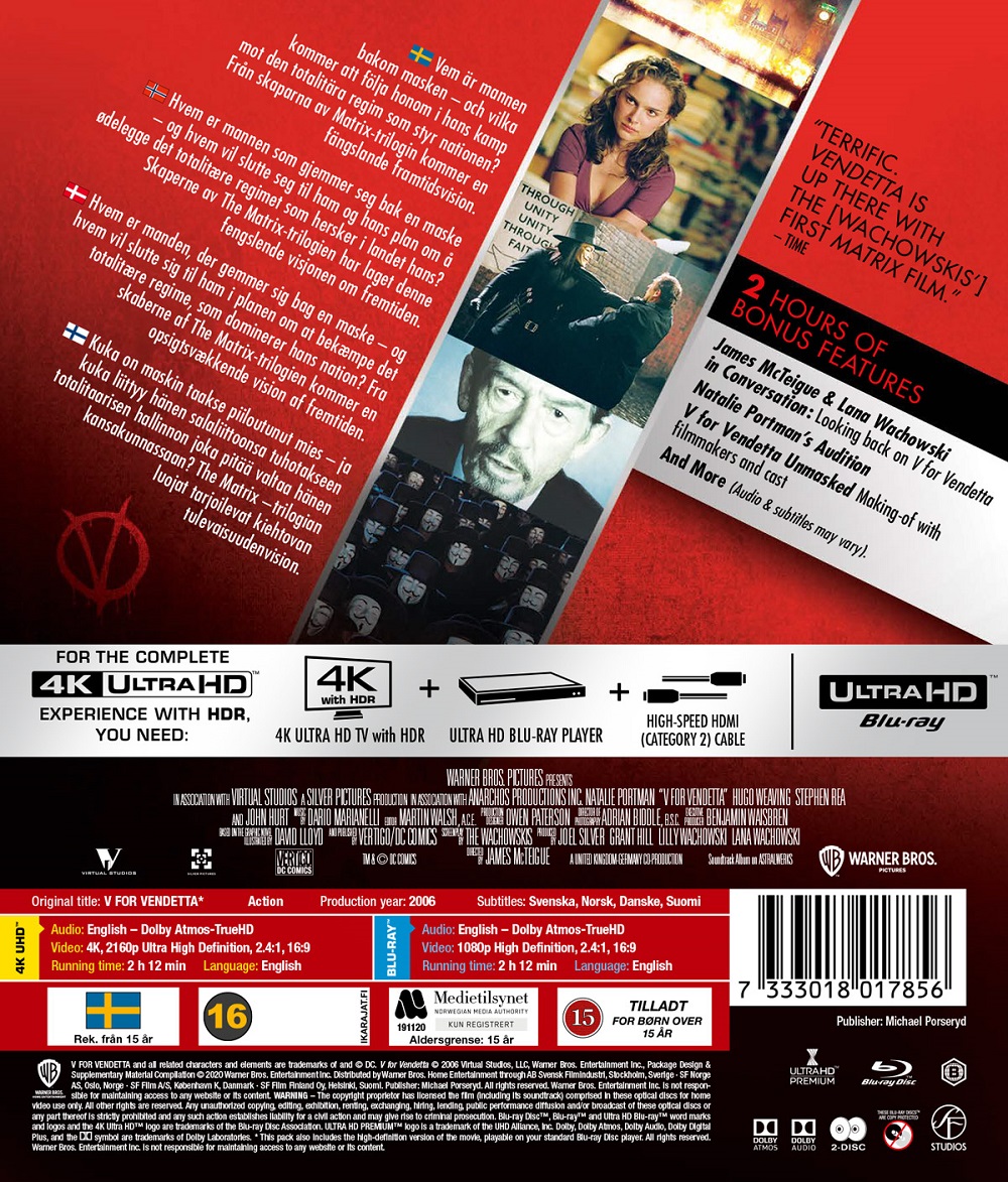 V För Vendetta (4K Ultra HD + Blu-ray) - 2