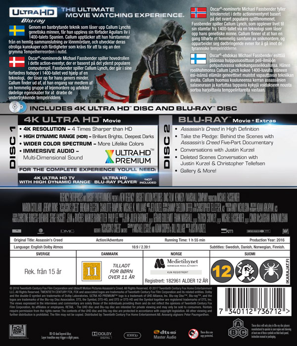 Assassin's Creed (4K Ultra HD Blu-ray + Blu-ray) - 2
