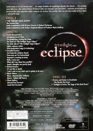 Twilight Saga - Eclipse (Limited Edition) (3-disc) - Kvarnvideo.se