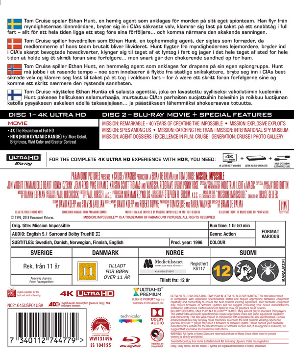 Mission: Impossible (New Line Look) (4K Ultra HD Blu-ray) - 2