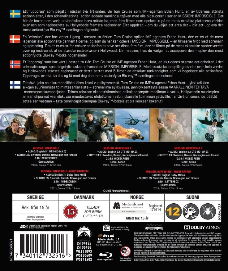 Mission: Impossible 1-5 Movie Collection (5-disc) (Blu-ray) - 2
