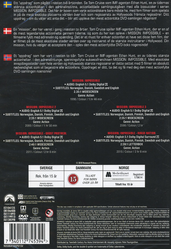Mission: Impossible 1-5 Movie Collection (5-disc) - 2