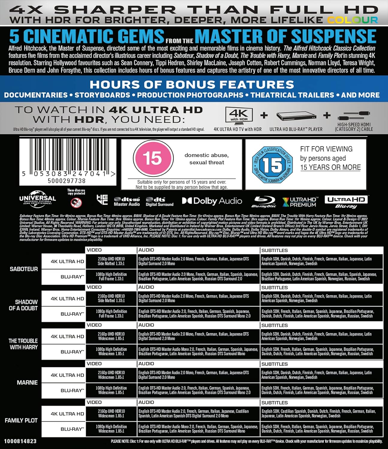 The Alfred Hitchcock Classics Collection (4K Ultra HD + Blu-ray) - 2