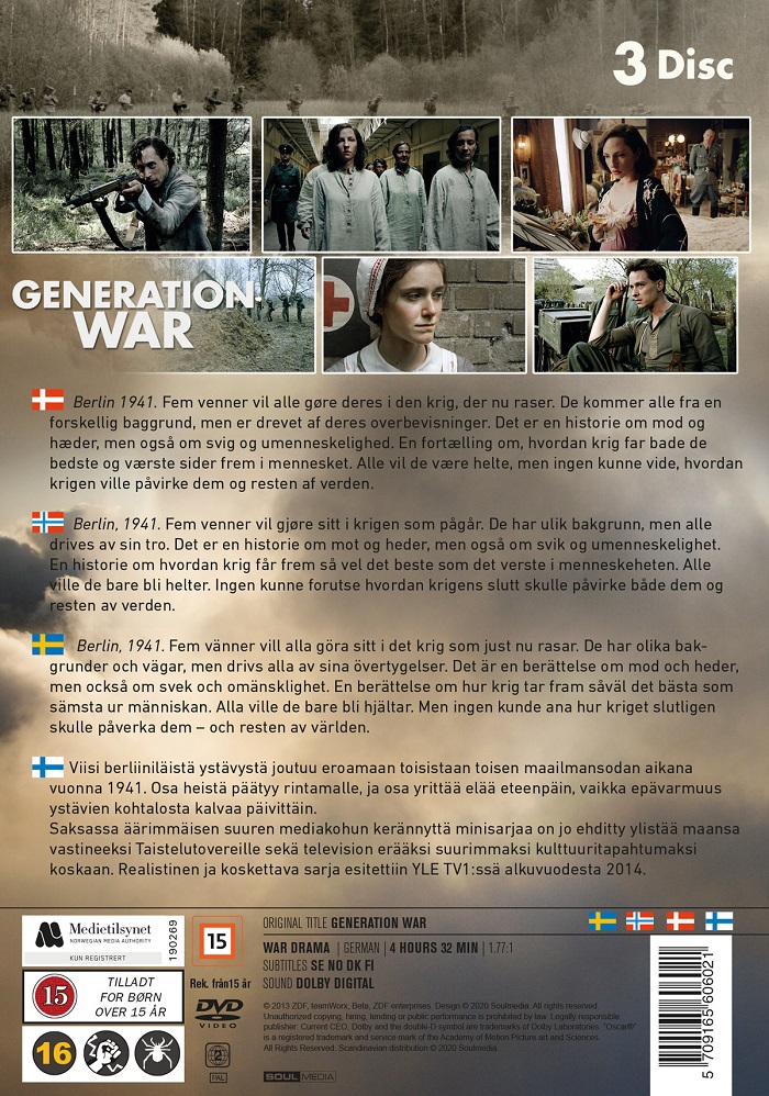 Krigets Unga Hjärtan (Miniserie) (3-disc) - 2