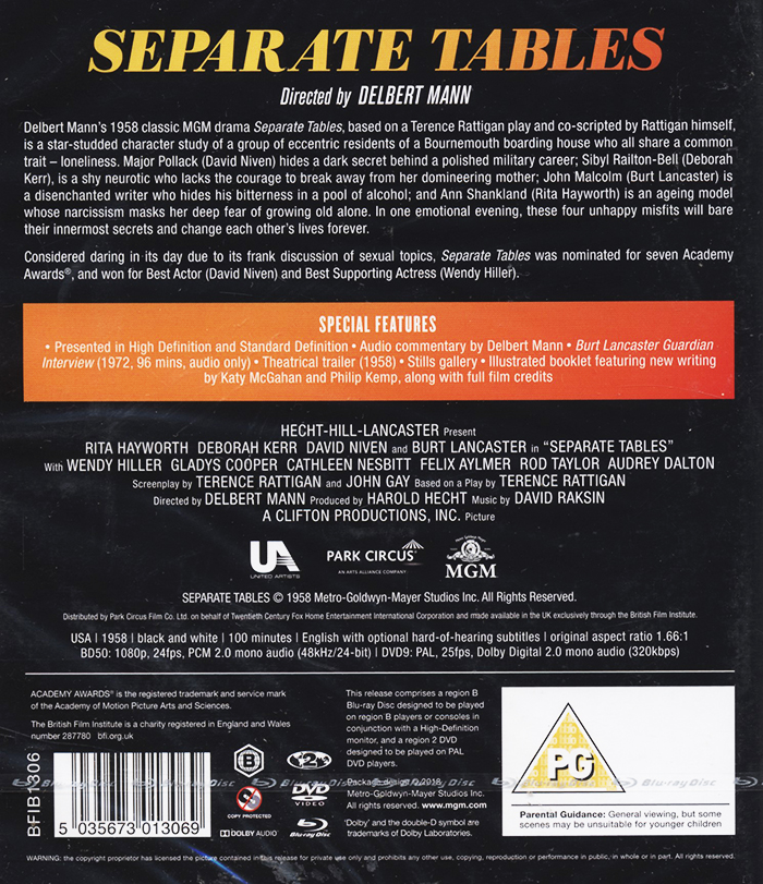 Separate Tables (ej svensk text) (Blu-ray + DVD) - 2