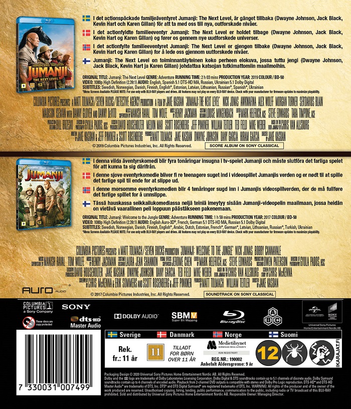 Jumanji: Welcome To the Jungle / Jumanji: The Next Level (Blu-ray) - 2