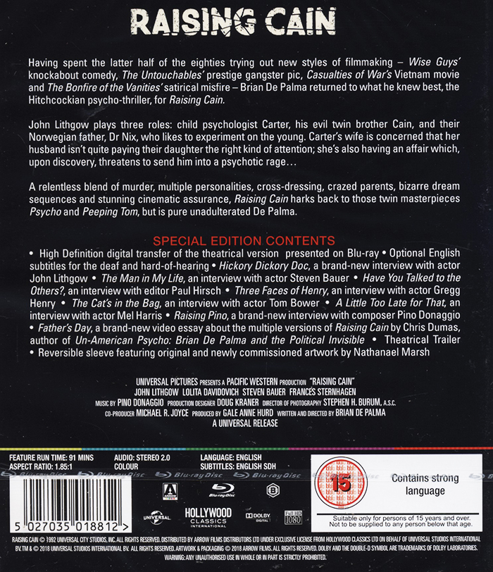 Raising Cain (ej svensk text) (Blu-ray) - 2