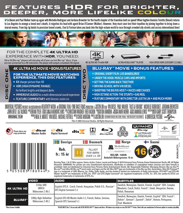 Fast & Furious (4K Ultra HD Blu-ray + Blu-ray) - 2
