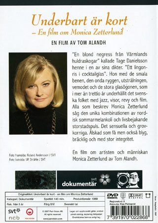 Underbart Är Kort - En Film Om Monica Zetterlund (SVT Dokumentär) (Begagnad) - 2