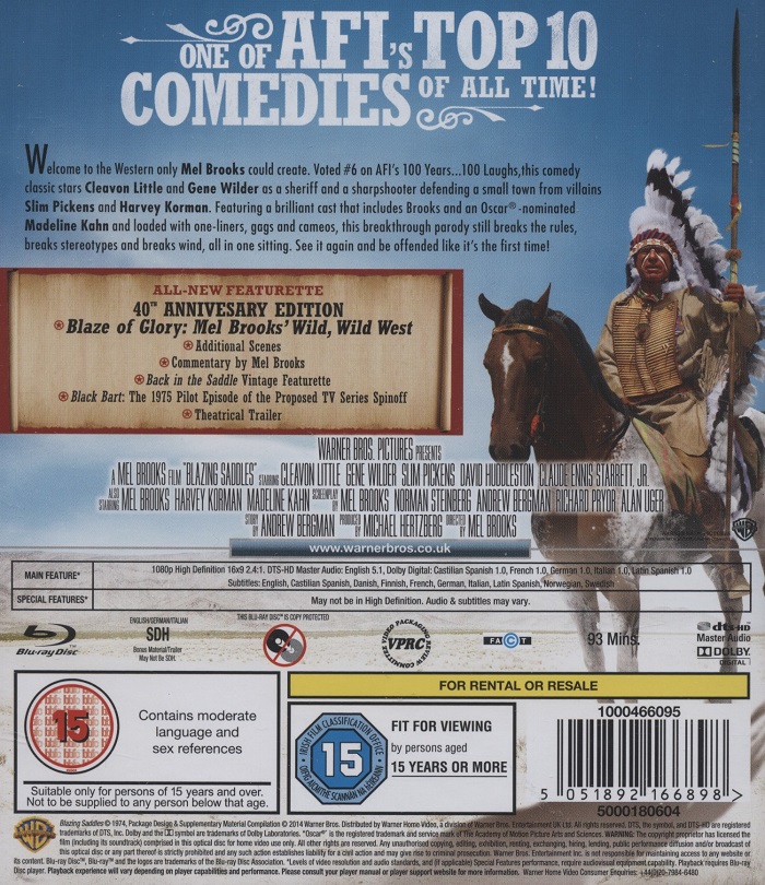 Blazing Saddles - 40th Anniversary Edition (Blu-ray) - Kvarnvideo.se