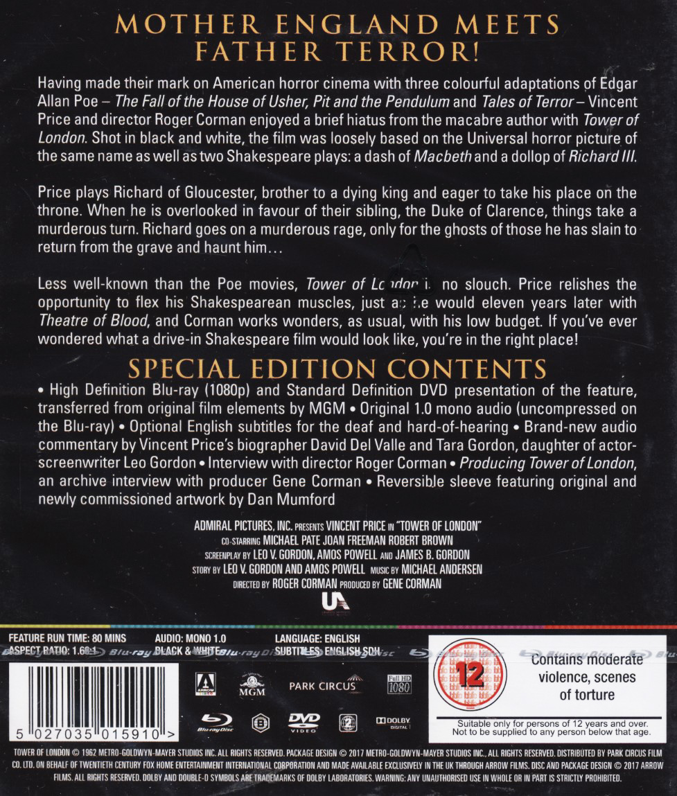 Tower of London (ej svensk text) (Blu-ray + DVD) - 2
