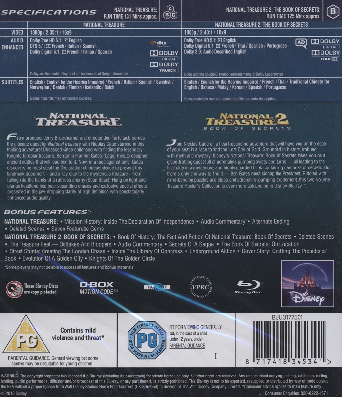 National Treasure / National Treasure 2 (ej svensk text på del 2) (Blu-ray) - 2