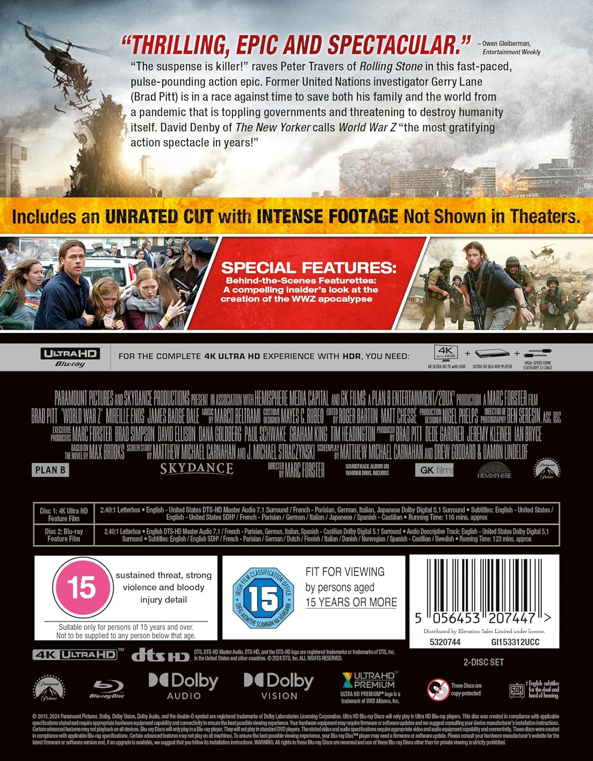 World War Z (Limited Collector's Edition) (ej svensk text) (4K Ultra HD + Blu-ray) - 2