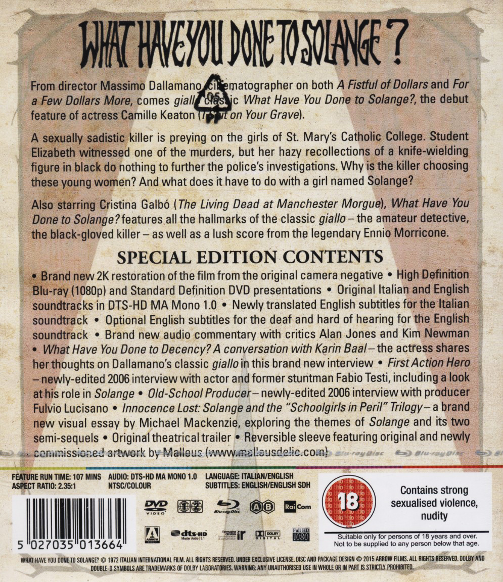 What Have You Done To Solange? (ej svensk text) (Blu-ray + DVD) - 2