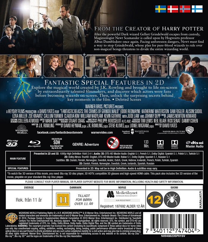 Fantastiska Vidunder: Grindelwalds Brott (Blu-ray 3D + Blu-ray) - 2