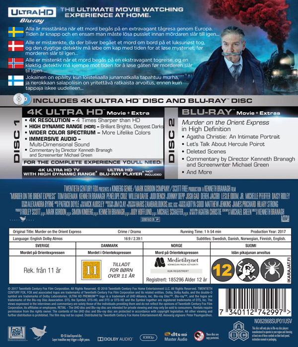 Mordet på Orientexpressen (2017) (4K Ultra HD Blu-ray) - 2