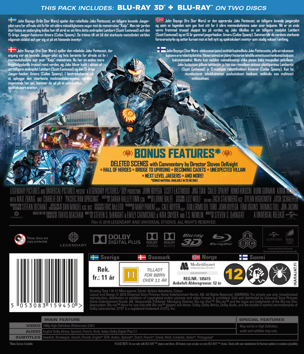 Pacific Rim: Uprising  (Real 3D + Blu-ray) - 2