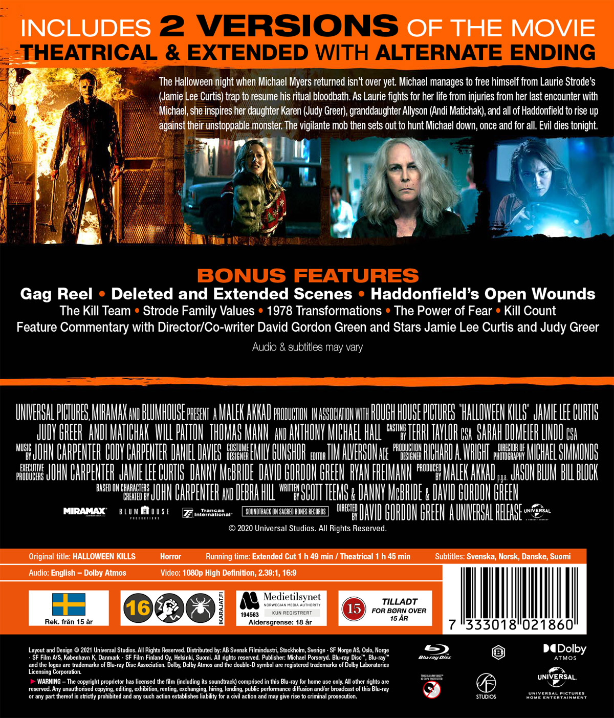 Halloween Kills (Bluray) Kvarnvideo.se