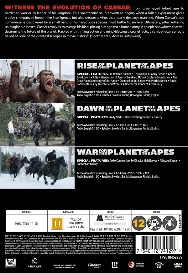 Planet Of the Apes Trilogy (3-disc) - 2