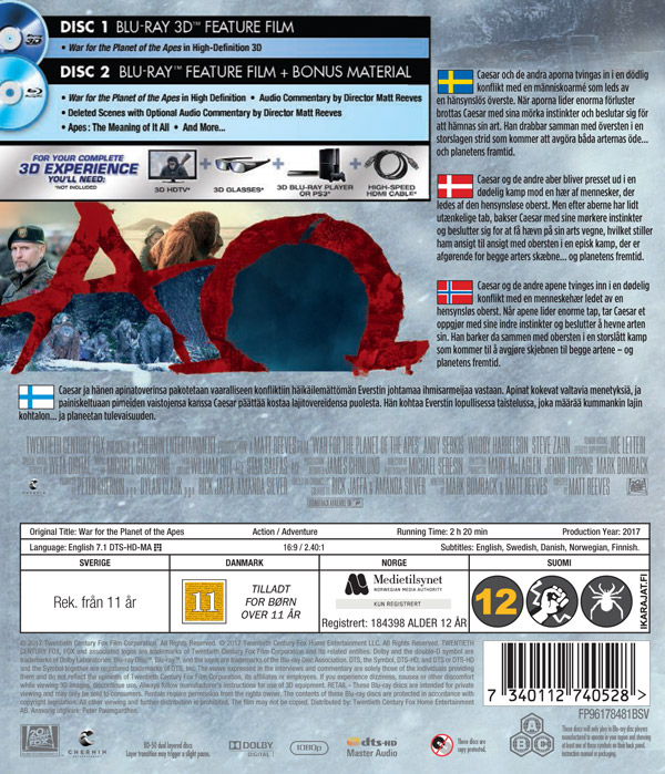 War For the Planet of the Apes (Real 3D + Blu-ray) (2-disc) - 2