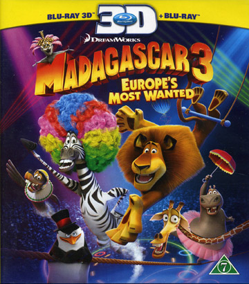 Madagaskar 3 (Real 3D + Blu-ray + DVD) (Begagnad)