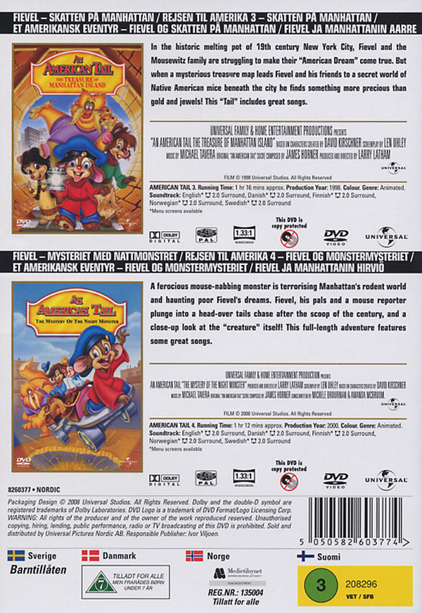 Fievel - Skatten på Manhattan / Fievel - Mysteriet med nattmonstret - 2