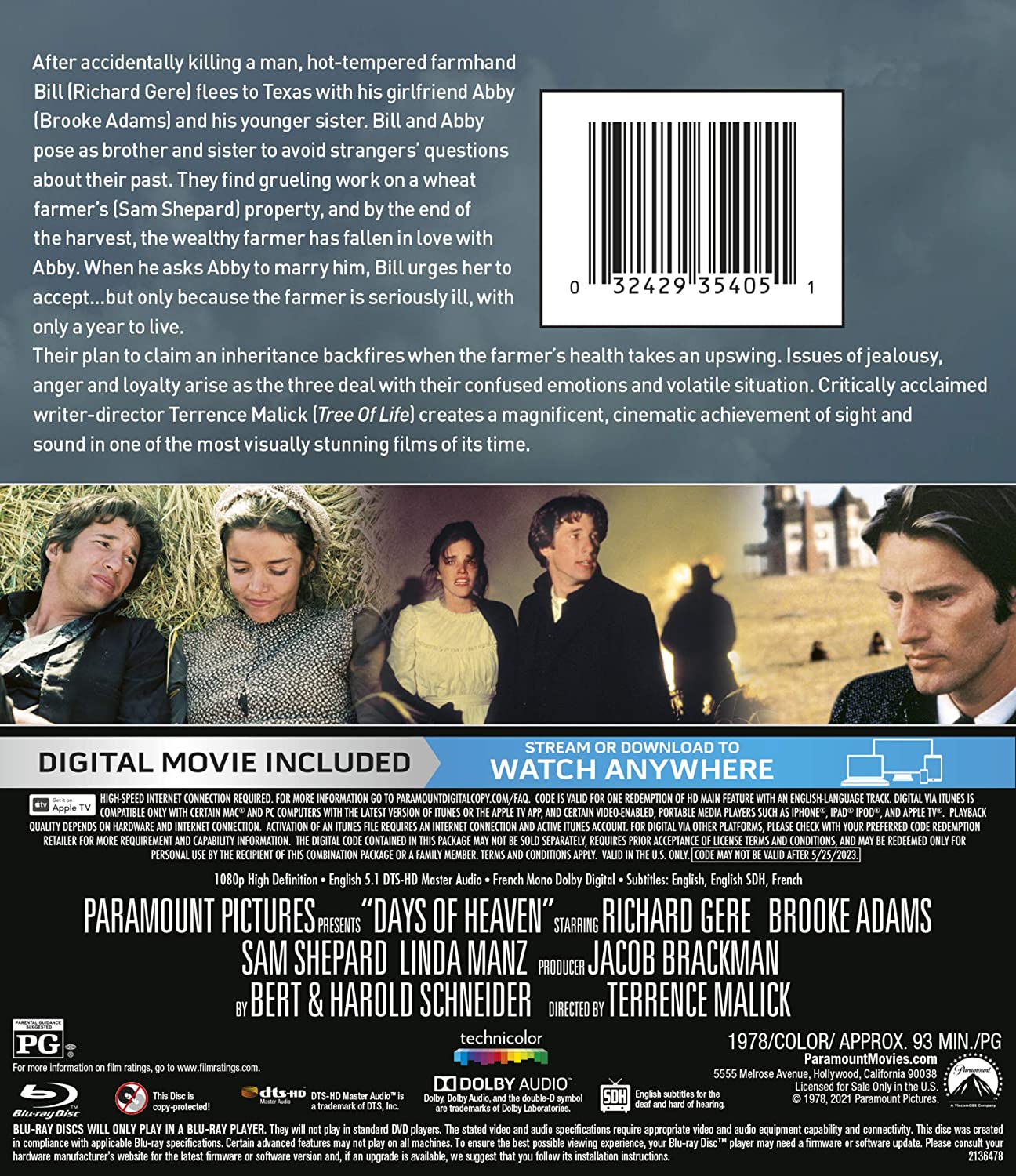 Days of Heaven (ej svensk text) (Blu-ray) - 2