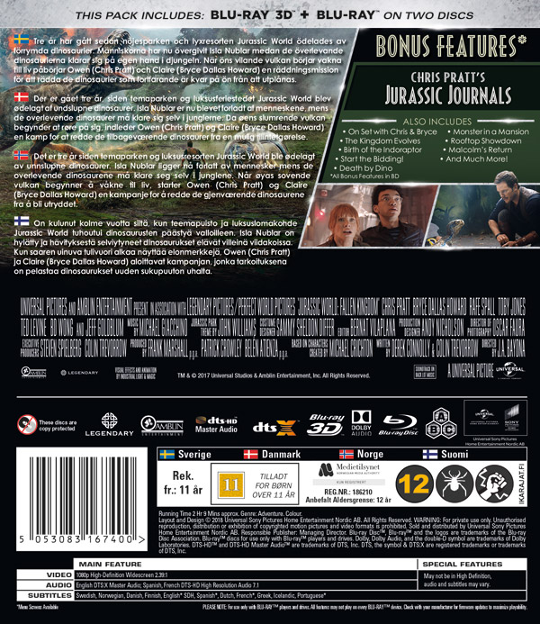 Jurassic World: Fallen Kingdom (Blu-ray 3D + Blu-ray) - 2