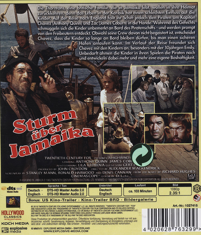 A High Wind In Jamaica (ej svensk text) (Blu-ray) - 2