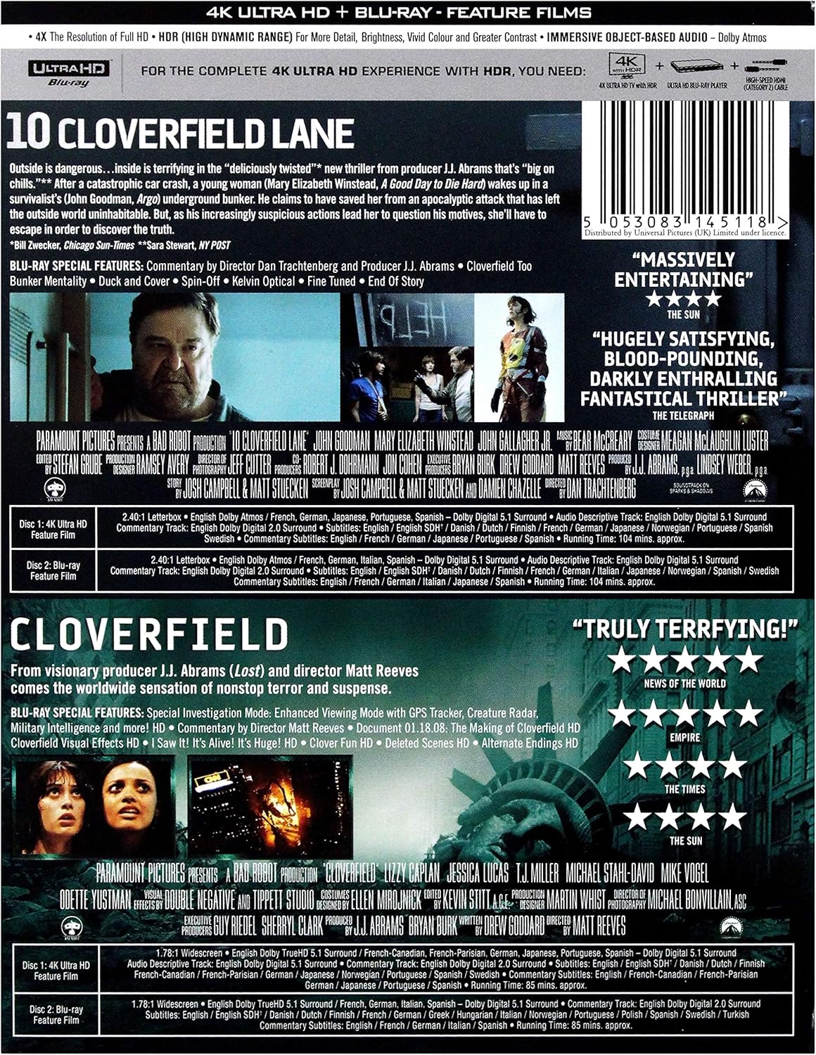 Cloverfield / 10 Cloverfield Lane (4K Ultra HD + Blu-ray) - 2