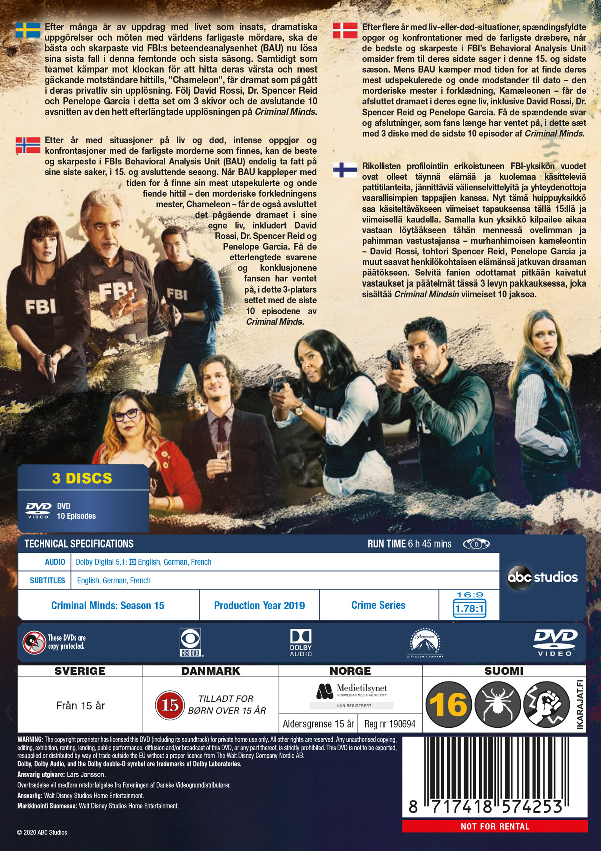 Criminal Minds - Säsong 15 (ej svensk text) - 2