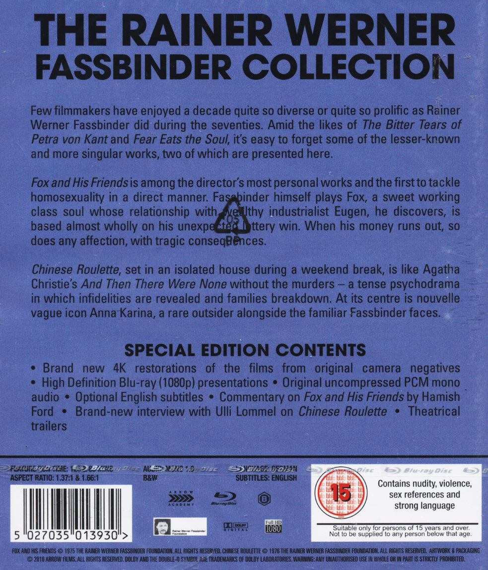 Fox And His Friends & Chinese Roulette (ej svensk text) (Blu-ray) - 2