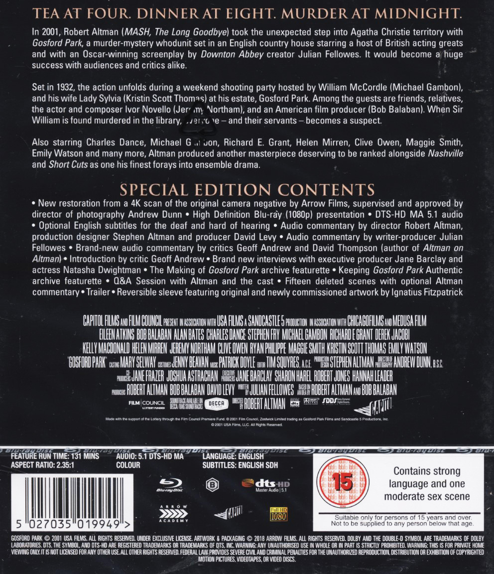 Gosford Park (ej svensk text) (Blu-ray) - 2