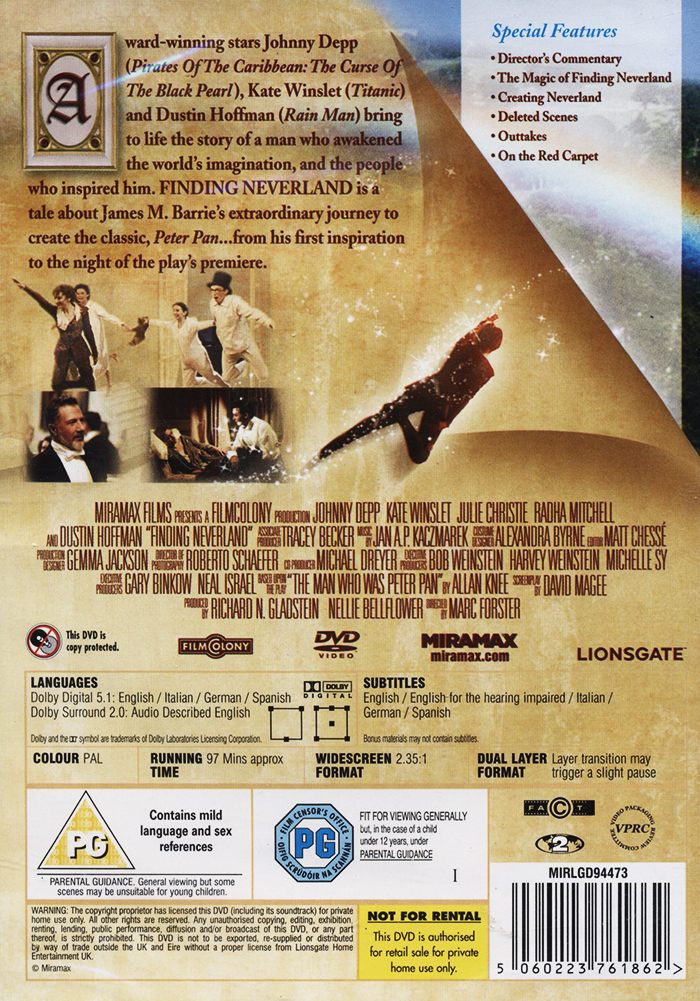 Finding Neverland (ej svensk text)  - 2