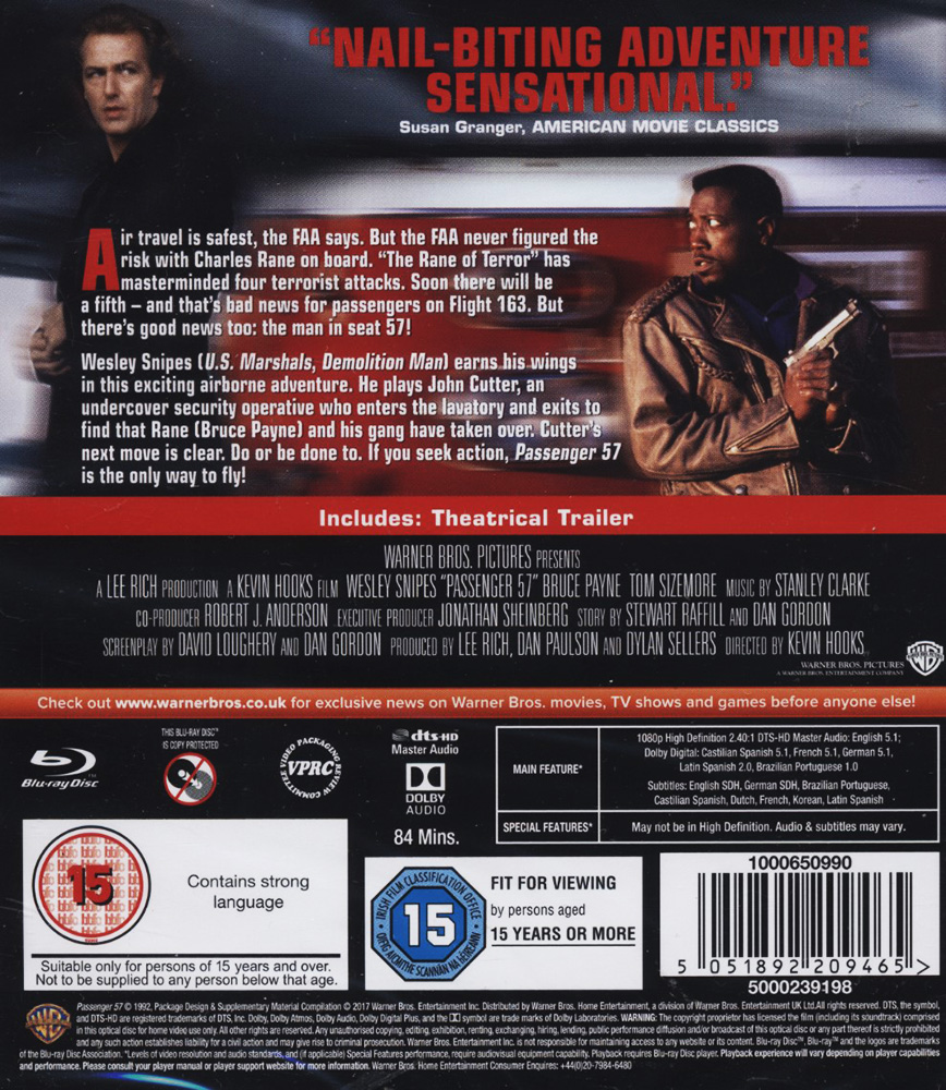 Passagerare 57 (ej svensk text) (Blu-ray) - 2