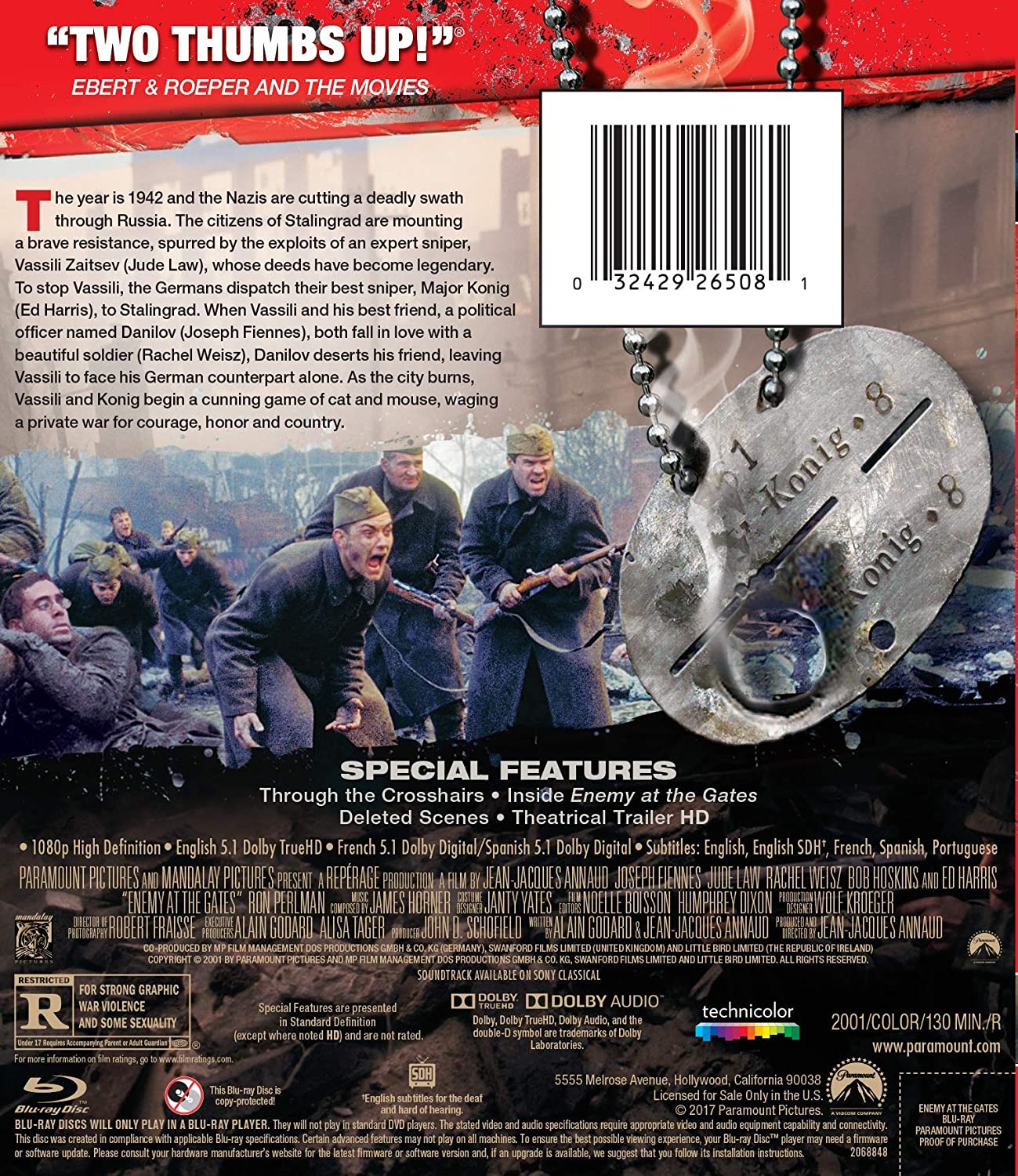 Enemy At the Gates (ej svensk text) (Blu-ray) - 2