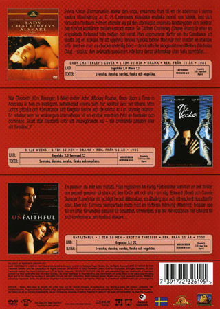 Lady Chatterlays Älskare / 9 ½ Vecka / Unfaithful (3-disc) - 2